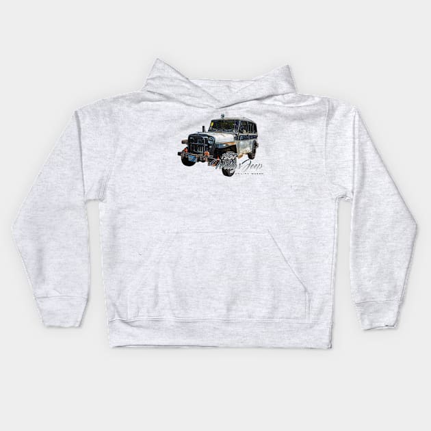 1957 Willys Jeep Utility Wagon Kids Hoodie by Gestalt Imagery